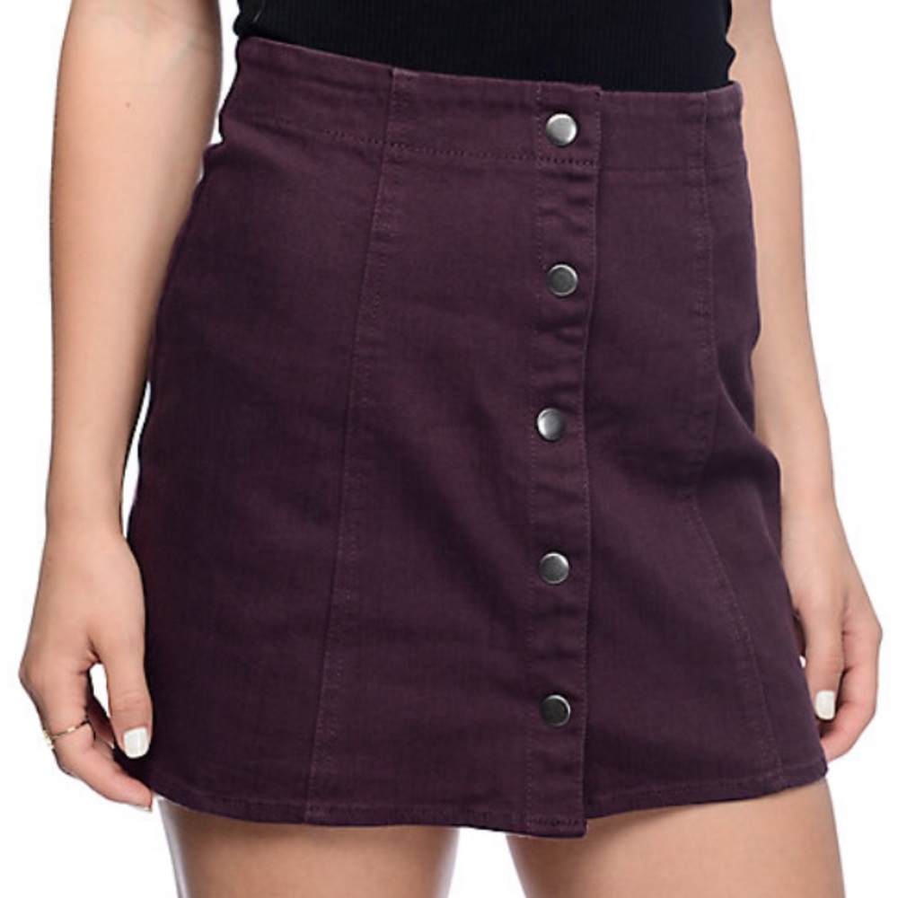 EMPYRE NICOLA BUTTON FRONT SKIRT PURPLE SIZE MEDIUM